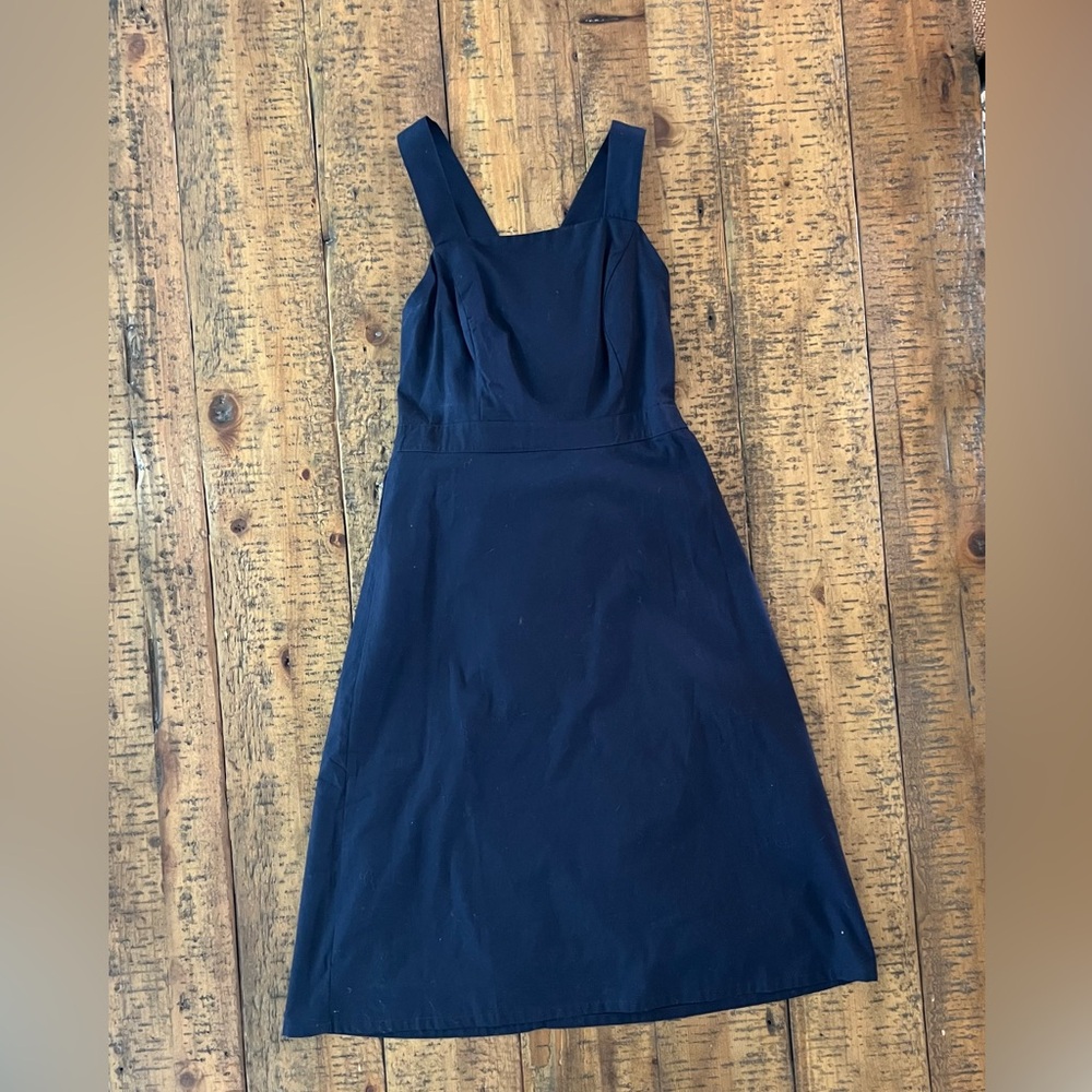 Banana Republic Women’s Midi Navy Blue Cotton Dress – Size 2